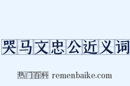 哭马文忠公近义词是什么意思的图片